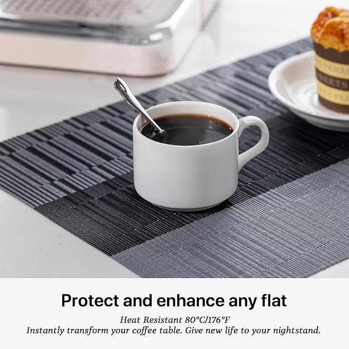 LEXMORE Placemats Set of 4 Vinyl/Plastic Woven Place Mats - Image 5