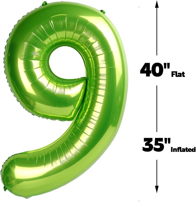 Light Green Number 9 Balloon 40 inch, Birthday Party Balloons Decorations | - Image 2