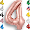 Rose Gold Number Balloon 4 Mylar Foil Macaron Balloons 16 inch by Unknown