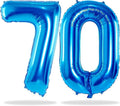 Blue Number 70 Balloons, 40 Inch Large Blue Foil Number 7 & 0 Balloons by Lingqiang