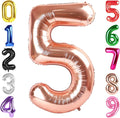 40 In Rose Gold Number 5 Balloon, 5th Birthday Party Decorations by Hadoife