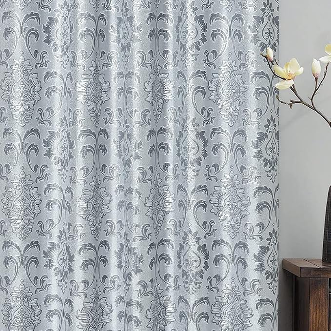 GOHD Samba Star Jacquard Window Curtain 2PC Panels.Each pc W54 xL90.Grey - Image 3