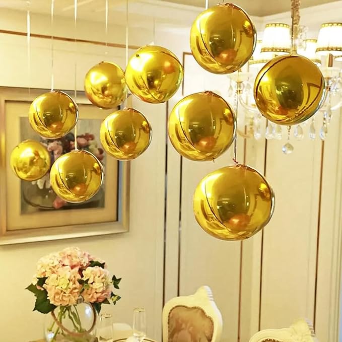 18 Pcs Foil Balloons Shiny Round Balloons Set Large Balloon Garland Arch - Image 3