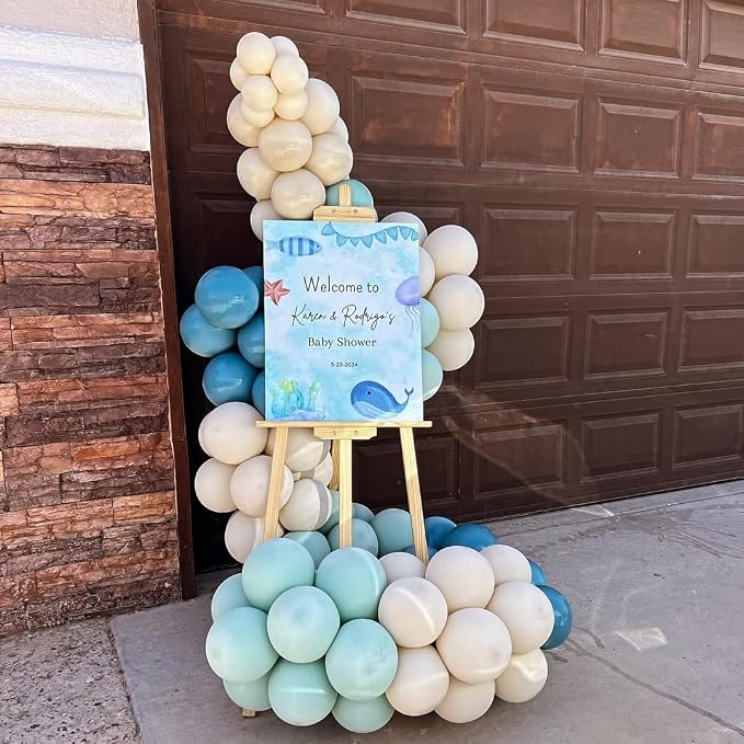 Under The Sea Balloons, Baby Light Green Sand White Latex Balloon - Image 7