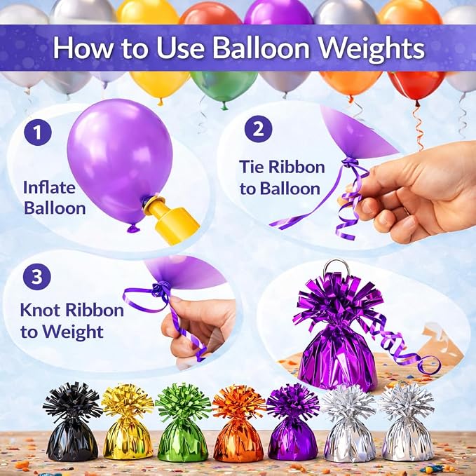 ROYALHOUSE Metallic Wrapped Balloon Weights - Image 5
