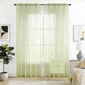 SpaceDresser Check Sheer Curtains 63 Inches 2 Panels Set, Rod Pocket Plaid by SpaceDresser