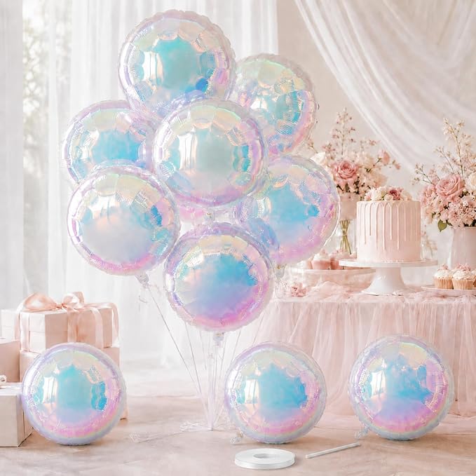 Iridescent Round Balloons, Anniversary, Baby Shower, Wedding and Disco Party by BIAPIAN