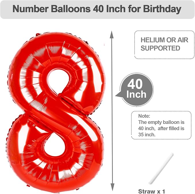 Number Balloons 40 Inch Red 7 Balloon - Image 5