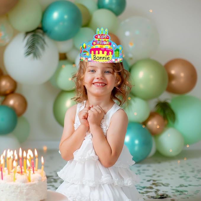 36 Pack Birthday Crowns for Kids Colorful Paper Party Hats Birthday Crown Set - Image 5