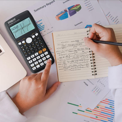 Scientific Calculators with Graphing Calculator, IPEROT Scientific Calculators 10 Modes/ 4 Graphing Functions, Desktop Math Calculator Ideal for School Supplies, Students, College, Teachers(Black)