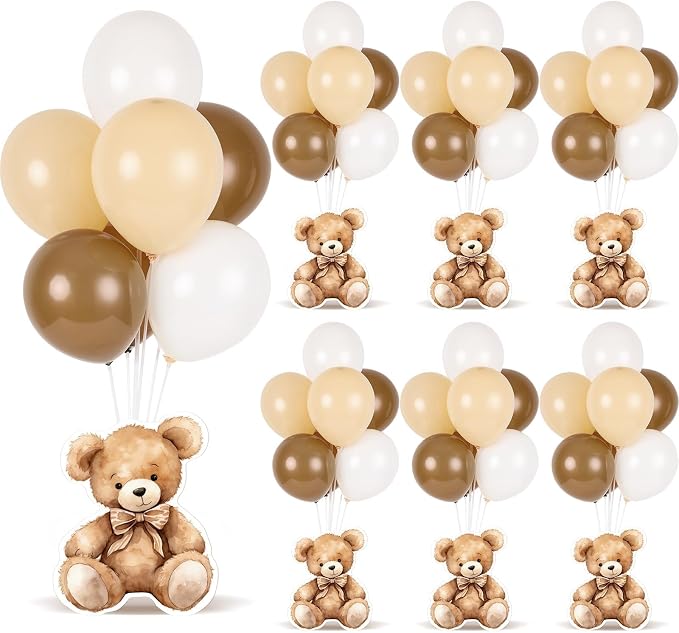 6 Sets Balloon Stand Kit for Table Bear Baby Shower Centerpieces by Unknown