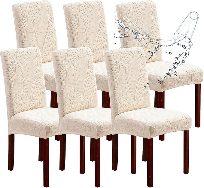 Waterproof Dining Room Chair Covers Set of 6 Slipcovers by Genina