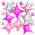 Pink Silver Star Balloons, 26 Inch and 10 Inch Pink Stars Shaped Balloon by BIAPIAN