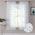 Tollpiz Leaves Short Sheer Curtain Green Leaf Embroidery Living Room Curtains by Tollpiz