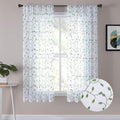 Tollpiz Leaves Short Sheer Curtains Green Leaf Embroidery Living Room Curtain by Tollpiz