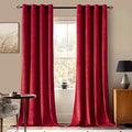 MIULEE Velvet Curtains Christmas Red 52 x 96 Inch Length Set of 2 | Grommet by MIULEE