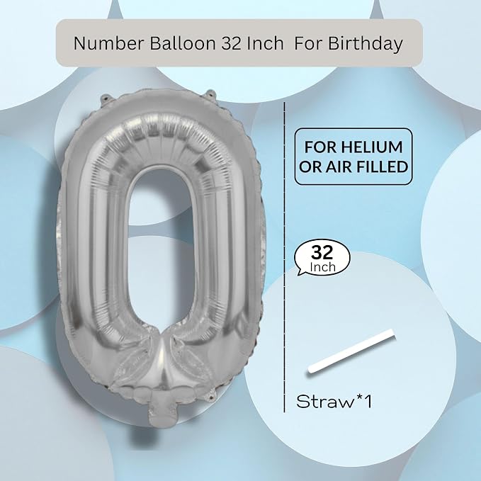 Green Number Balloon 0 Mylar Foil Balloons 32 inch - Image 8