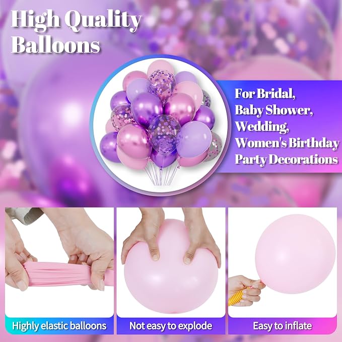 Pink and Purple Balloons, Party Balloons - Image 6