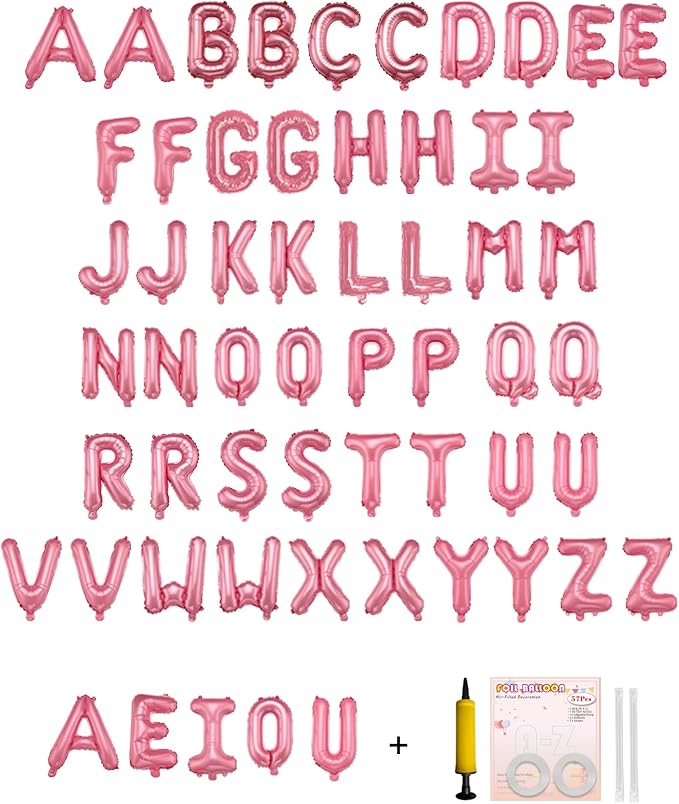 58 PCS Letter Balloons Alphabet Letters 2 Sets A- Z & 1 Sets AEIOU 16 by buynow