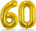 60th Birthday Balloons Gold for Women, 40 Inch Giant Mylar Foil Number 60 by Lingqiang