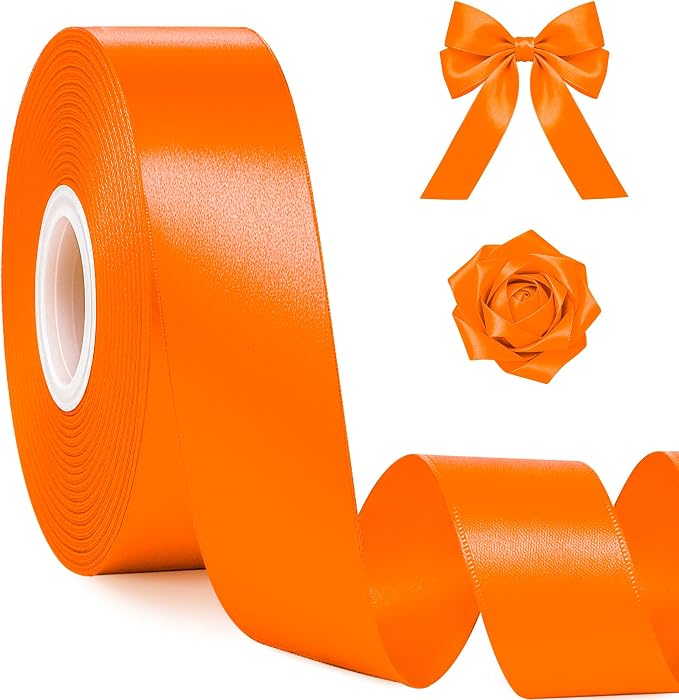 1In 30Yards Orange Satin Ribbon by Fullive