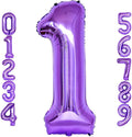 Purple Number 1 Balloons, 40 Inch Giant Number Balloons Foil Mylar Helium by Lovoir