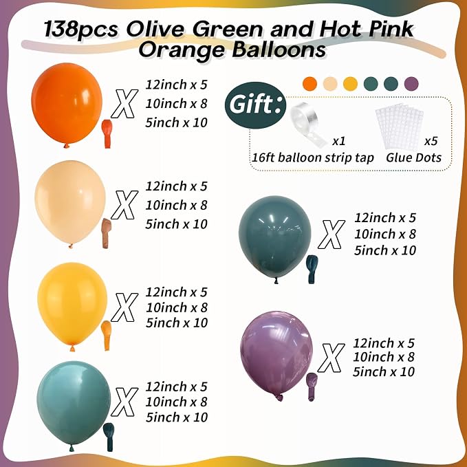 144PCS Rainbow Balloon Arch Kit, Mustard Yellow Beige Balloons - Image 2