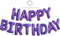 TONIFUL 16 Inch Purple Happy Birthday Balloons Banner Decorations by TONIFUL
