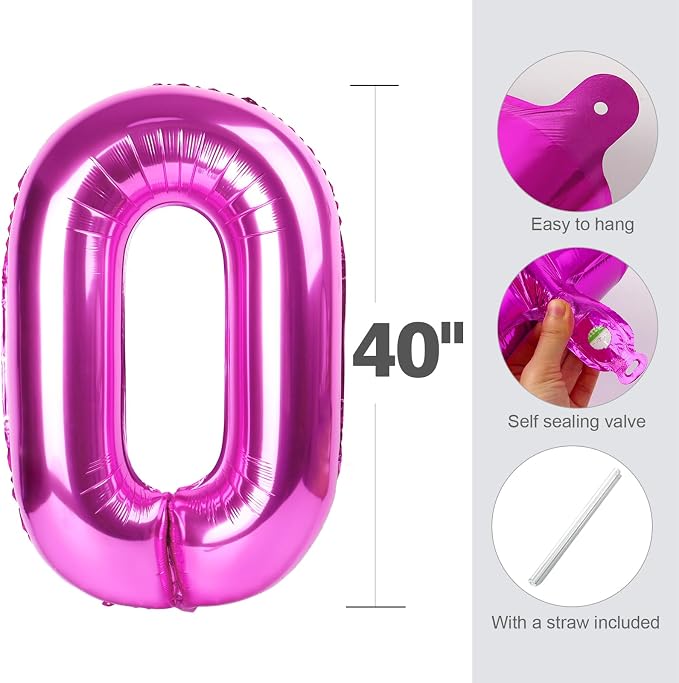 Number Balloons Pink 7 Balloon 40 inch - Image 5