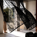 Treatmentex Black Floral Lace Curtains 63" Length by Treatmentex