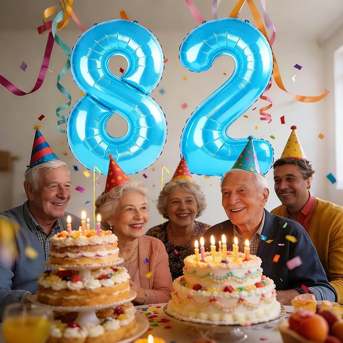 40 Inch Number 82 Balloons for 82nd Birthday Party Decorations, 0-100 Jewelry - Image 2