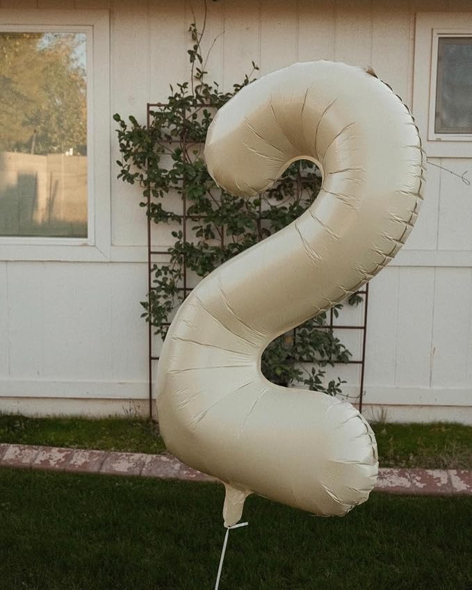 40 Inch Cream Number 4 Balloon Birthday Party Decorations - Image 2