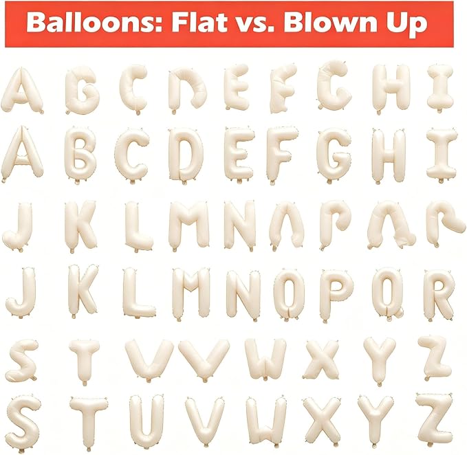 36 Pcs White Letter Balloons, Custom A-Z Set - Image 4