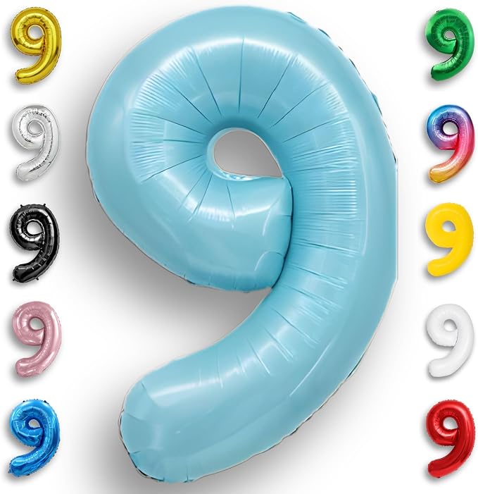 Candy Blue Number Balloon 9 Mylar Foil Balloons 32 inch by Unknown