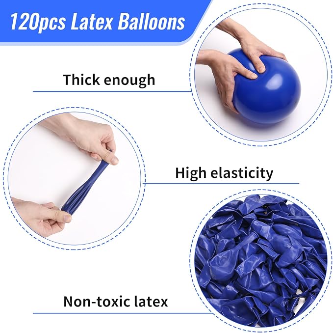 RUBFAC Royal Blue Balloons 120pcs 12 Inch, 2026 International Football Game - Image 4