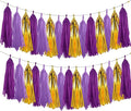 Purple and Gold Tassel Garland Banner, 20 Pack Paper Tassels Streamers by SIPRKAICT