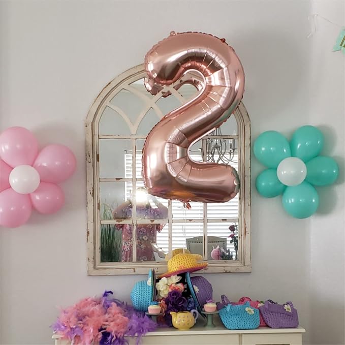 Rose Gold Number 10 Balloons for 10th Birthday Decorations, 40 Inch Rose Gold - Image 4