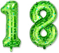 40 Inch Lime Green Pixel Number 18 Balloon, Adult Gamer 18th Bday Decor | 40" by Unknown
