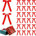 Riceshoot Red 24 Pcs Satin Ribbon Bows 5x7'' Self Adhesive Stick on Premade by Zuqqaaoor