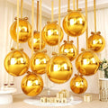 Gold Round Foil Balloons with Satin Bows and Ribbon by FunHot