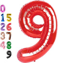 Number Balloons 9 Balloon Red for 9th Birthday Party Decorations, 40 inch | by Enyeopd