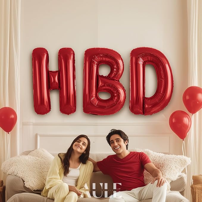 AULE 40 Inch Red H Balloon Letter Foil A-Z Birthday Big Alphabet | Birthday - Image 2