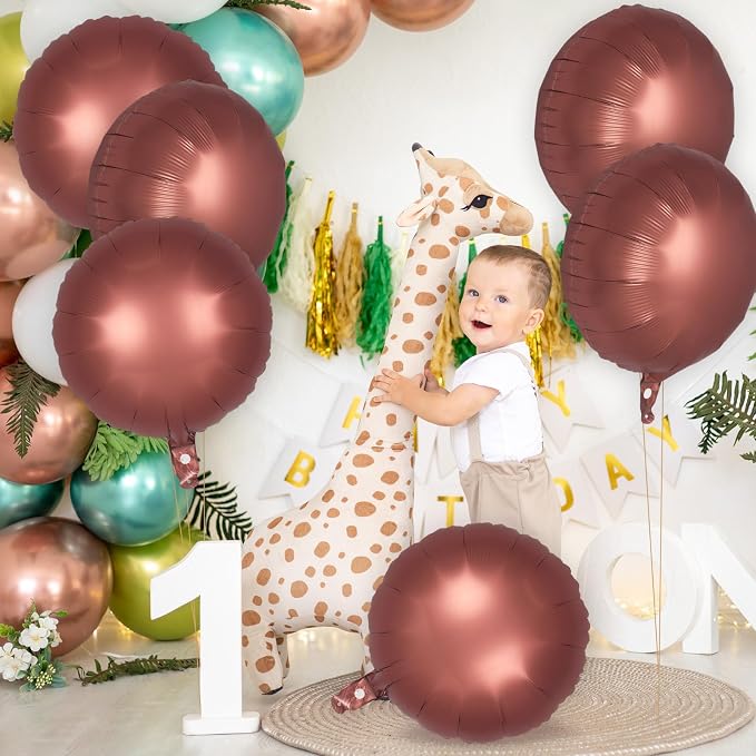 20 Pcs Chocolate Round Shaped Balloons, 18 Inch Round Foil Balloon, Giant Round - Image 4
