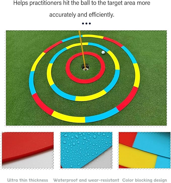 Golf Practice Target Ring, Thin Silicone Vibrant Target Indicator GolfTargets Circle for Putting, Chipping, Pitching for Training