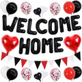 TONIFUL 16" Black Red Welcome Home Balloons Banner Housewarming Party Decor | by TONIFUL
