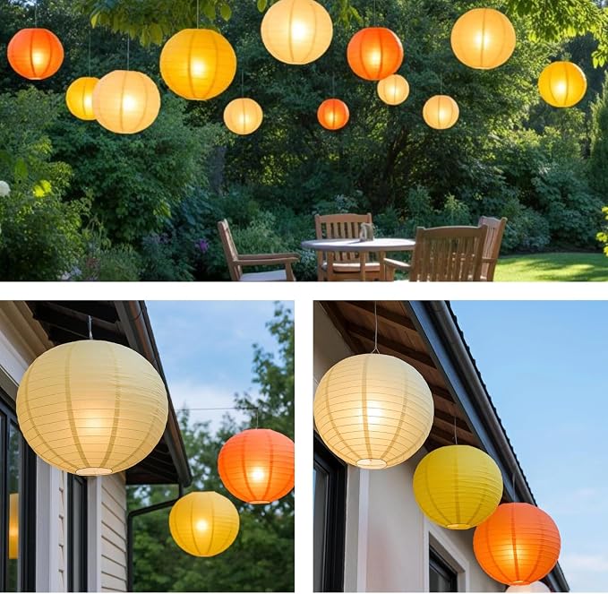 Yellow Chinese Paper Lanterns - Image 4