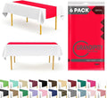 Red 6 Pack Premium Disposable Plastic Table Runner 14 x 108 Inch. Table Runner for Dinner Parties & Events by Grandipity