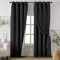 100% Blackout Curtains for Bedroom, Double Layer Black Curtains, Room Darkening by Swandream