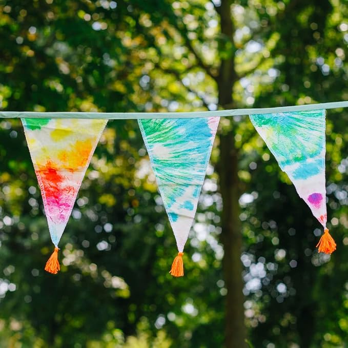 Tie Dye Rainbow Fabric Bunting - Image 5