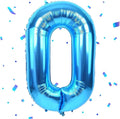 40 inch Blue Number Balloon Giant Foil Helium Balloons Blue Number 0 Balloon by Yeodong